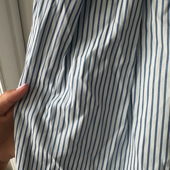 Blue striped dress w buttons - Picture 3 of 4